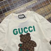 2026年★GUCC1 スーパーコピー Ｔシャツ グリーン 熊 くま 刺繍ロゴ プリント 男女兼用 丸首 モノグラム