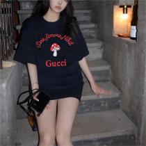 23年春夏の新作 GUCC1 スーパーコピー Ｔシャツ キノコ 茸 ロゴプリント 半袖 芸能人愛用 コットン