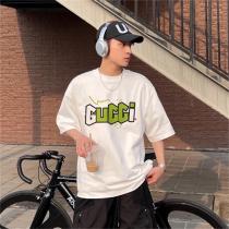 ストリートスタイル★GUCC1 偽物 Ｔシャツ ロゴプリント ネオングリーン コ...
