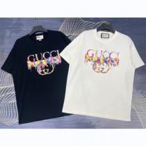 芸能人愛用★GUCC1 スーパーコピー Ｔシャツ ロゴ プリント 丸首 コットン 鮮やかなカラー 定番