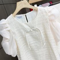 ♡宮廷スタイル♡ VALENTINO コピー セットアップ バブルスリーブ 単色 ヴァレンティノ シフォン生地