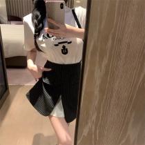 現代風のファッションセンス PRADA コピー ワンピース ガードル付き ストライプ 三角ロゴ プリント プラダ