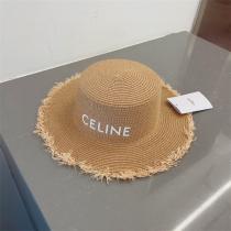 お洒落小物お勧め☆セリーヌ スーパーコピー 麦わら帽子 CELINE ロゴプリント柄  紫外線対策 2色