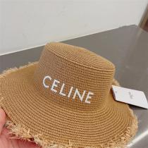 お洒落小物お勧め☆セリーヌ スーパーコピー 麦わら帽子 CELINE ロゴプリント柄  紫外線対策 2色
