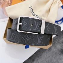 ルイヴィトン コピー ベルト モノグラム キャンバス＆子牛革 ダミエ Damier Cobalt シリーズ 刻印ロゴ  LOUIS VUITTON