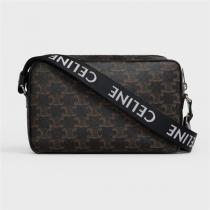 23ss新作 CELINE スーパーコピー ショルダーバッグ Triompheシリーズ キャンバス 牛革 ミディアムサイズ セリーヌ 