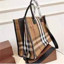 BURBERRY 偽物 ビジネスバッグ キャンバス チェック柄 ロゴプリント 調節可能ショルダーベルト バーバリー