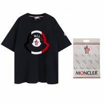 ★抜け感★ MONCLER コピー Tシャツ ロゴプリント 柄 コントラストカラー モンクレール 100%綿 2色