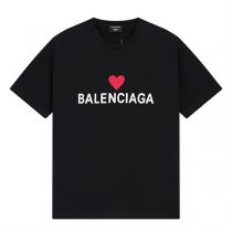 オーバーサイズ BALENCIAGA スーパーコピー Tシャツ バレンシアガ ハート♥ ロゴ プリント 定番デザイン