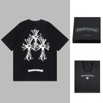 CHROME HEARTS スーパーコピー Tシャツ 半袖 クロムハーツ 230ℊコットン クロスロゴプリント オーバーサイズ 