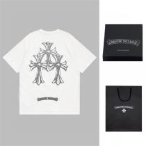 CHROME HEARTS スーパーコピー Tシャツ 半袖 クロムハーツ 230ℊコットン クロスロゴプリント オーバーサイズ 