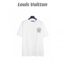 ルイヴィトン スーパーコピー Tシャツ CHROME HEARTS Ｘ LOUIS VUITTONロゴプリント コラボ 純綿生地 