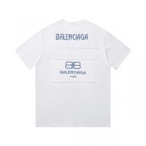 【期間限定】BALENCIAGA コピー Tシャツ カットソー ロゴプリント貼り付け 不規則 ゆったり感 バレンシアガ