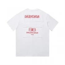 【期間限定】BALENCIAGA コピー Tシャツ カットソー ロゴプリント貼り付け 不規則 ゆったり感 バレンシアガ