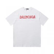 【期間限定】BALENCIAGA コピー Tシャツ カットソー ロゴプリント貼り付け 不規則 ゆったり感 バレンシアガ