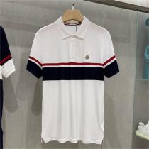 夏の定番アイテム☆☆ モンクレール スーパーコピー ポロシャツ ロゴ 貼り付け ストライプ柄 定番色 MONCLER