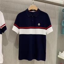 夏の定番アイテム☆☆ モンクレール スーパーコピー ポロシャツ ロゴ 貼り付け ストライプ柄 定番色 MONCLER