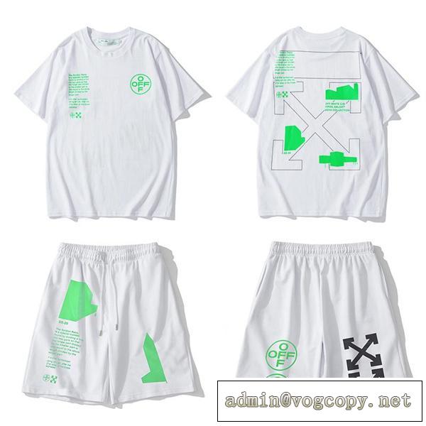 人気★Off-White オフホワイトコピー半袖上下着2点カジュアルスタイル2026最新作オシャレコーディネート
