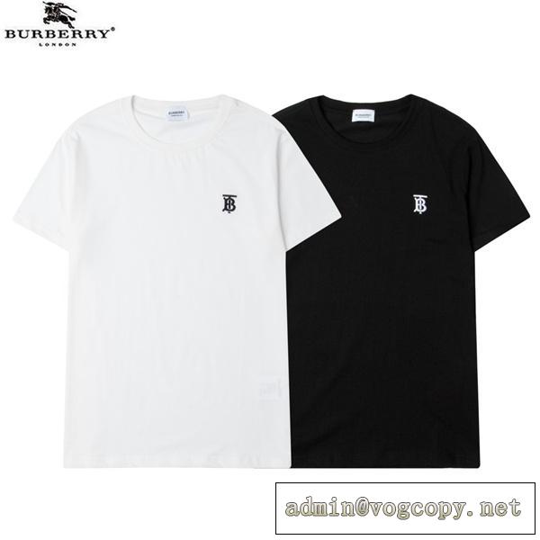 今年大好評 バーバリー スーパーコピー Tシャツ オデル生地 BURBERRY ロゴ刺繡 シンプル 半袖 