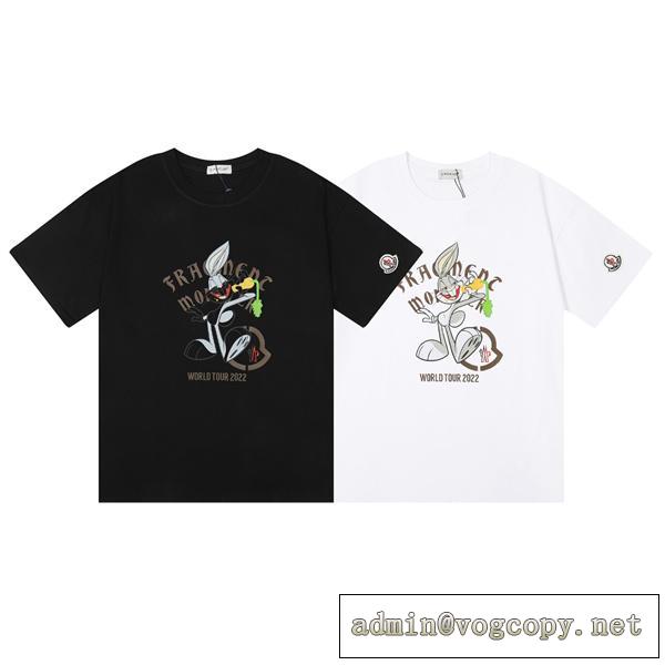 とても良い抜け感を演出 MONCLER コピー Ｔシャツ モンクレール 綿生地 プリント バッグス・バニー