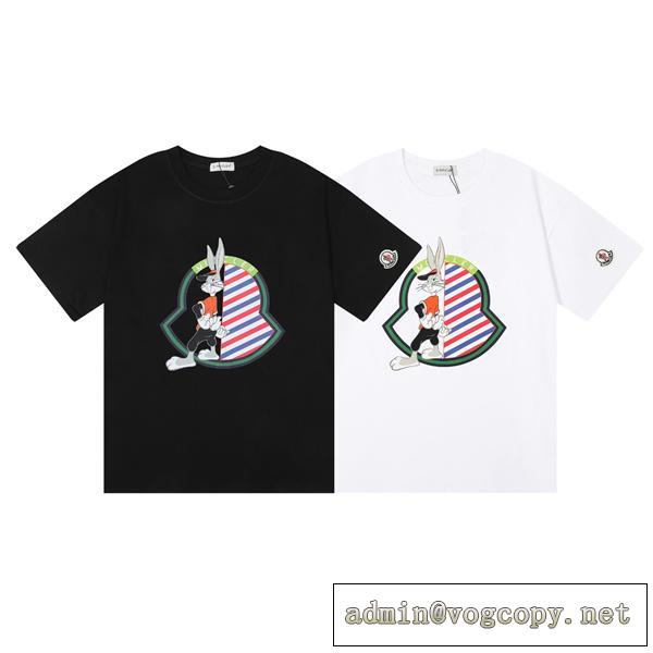 大人っぽい雰囲気が感じ モンクレール コピー Ｔシャツ MONCLER 100%綿生地 ダブルガーゼ バッグス・バニー