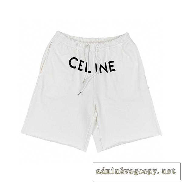 2026SNSで話題沸騰中 セリーヌ コピー ハーフパンツ CELINE モノグラム プリント ロゴ 男女兼用