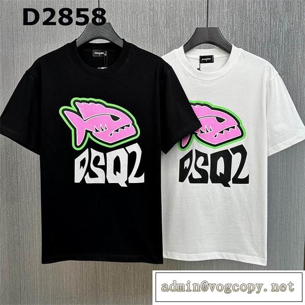 期間限定 DSQUARED2 コピー Tシャツ サメ 鮫 ディースクエアード DSQ2 ロゴ プリント 