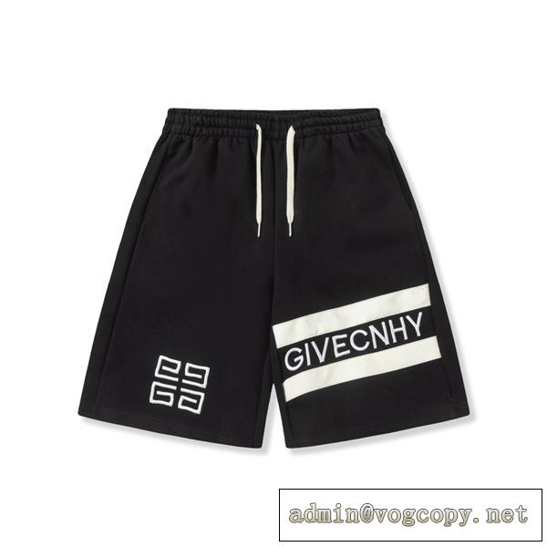 人気ランキング2026 GIVENCHY コピー ハーフパンツ ロゴ 貼り付け 刺繡 水洗い処理 通気性 男女兼用