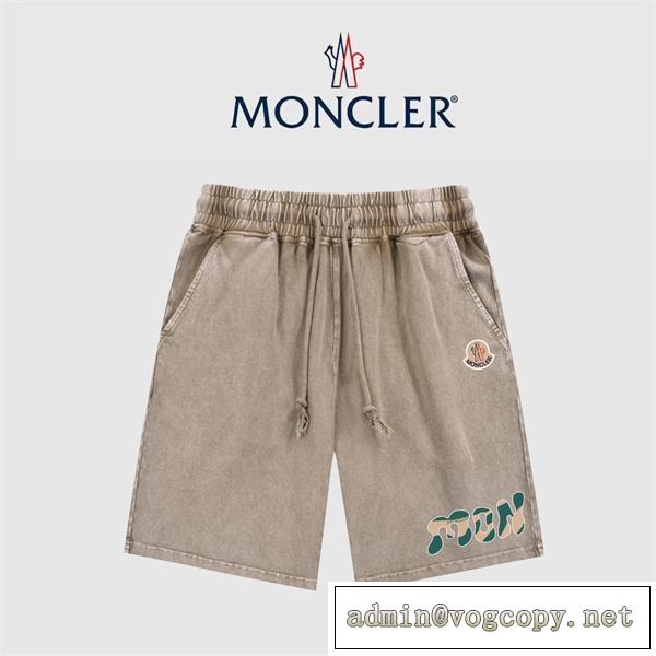 トレンド感たっぷり MONCLER コピー ハーフパンツ レトロ感 水洗い加工 モンクレール 落書きロゴ