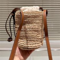 LOEWE コピー かごバッグ ミニ traffia and hemp bucket bag 2WAY 編み ロエベ
