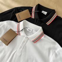 とても良い抜け感を演出 BURBERRY スーパーコピー ポロシャツ 100%コットン Vintage ストライプ柄 襟 刺繡