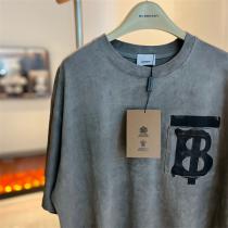 BURBERRY スーパーコピー Tシャツ 水洗い処理 BTロゴ ダークグレー バーバリー 男女兼用