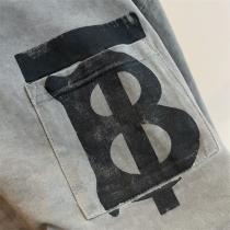 BURBERRY スーパーコピー Tシャツ 水洗い処理 BTロゴ ダークグレー バーバリー 男女兼用