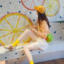夏の雰囲気☆ ミュウミュウ コピー セットアップ レモンイエロー MIUMIU ストライプ柄 レディース