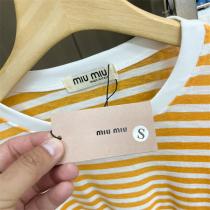 夏の雰囲気☆ ミュウミュウ コピー セットアップ レモンイエロー MIUMIU ストライプ柄 レディース