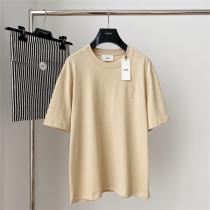 最新カラー☆AMI PARIS スーパー コピー Tシャツ 緑 ベージュ アミ パリス 刺繡 ロゴ 純綿     