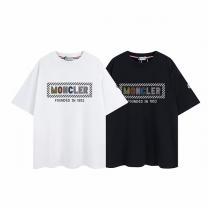 MONCLER スーパーコピー Tシャツ 半袖 100%綿 モンクレール プリント ロゴ 男女兼用 