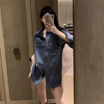 ♥大活躍の予感♥CELINE コピー シャツ デニム テンセル生地 透かし彫り ロゴ シルクのような風合い