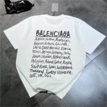 BALENCIAGA スーパーコピー Tシャツ原稿 プリント バレンシアガ ゆったりデザイン 綿