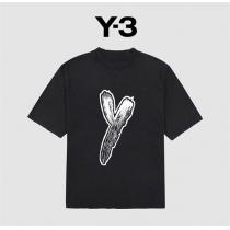 日常のコーデにお勧め ワイ・スリー コピー Tシャツ Yと3 ロゴ プリント Y3 2色 抜け感