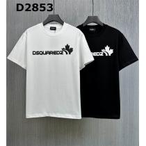 気軽に今っぽく ディースクエアード コピー Tシャツ ロゴ 黒と白 プリント 柄 メンズライク
