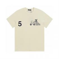 秋冬限定作★ LOUIS VUITTON コピー Tシャツ ルイヴィトン ロゴ プリント 丸首 カジュアル