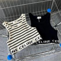 おすすめトレンド新作 CELINE スーパー コピー タンクトップ ブラウス ストライプ柄 セリーヌ プリント
