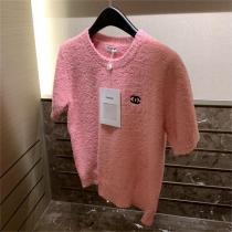 23ss秋冬の新色 CHANE1 スーパーコピー セーター 半袖 4色 刺繡 ダブルc ロゴ ニット素材 タオル生地