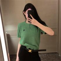23ss秋冬の新色 CHANE1 スーパーコピー セーター 半袖 4色 刺繡 ダブルc ロゴ ニット素材 タオル生地