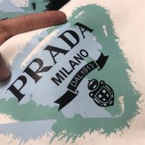 ☆お勧め美品☆ PRADA コピー Ｔシャツ 三角ロゴ プリント カジュアル 100%コットン 男女兼用
