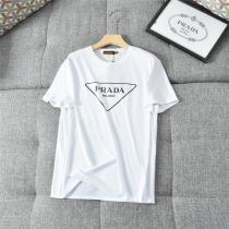 2026年超人気の高品質 プラダ スーパーコピー Ｔシャツ クルーネック マルセル化綿 PRADA 