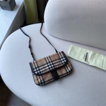  プレゼントにお勧め♩ バーバリー スーパーコピー ショルダーバッグ チェック柄 BURBERRY 綿 キャンバス   