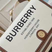 注目のトレンド新品 BURBERRY 偽物 ショルダーバッグ レザー キャンバス Horseferry プリント ロゴ ボタン 