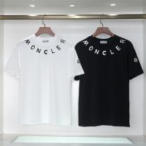 トレンドファッション MONCLER コピー Tシャツ ロゴ プリント 柄 クルーネック 貼り付け 綿